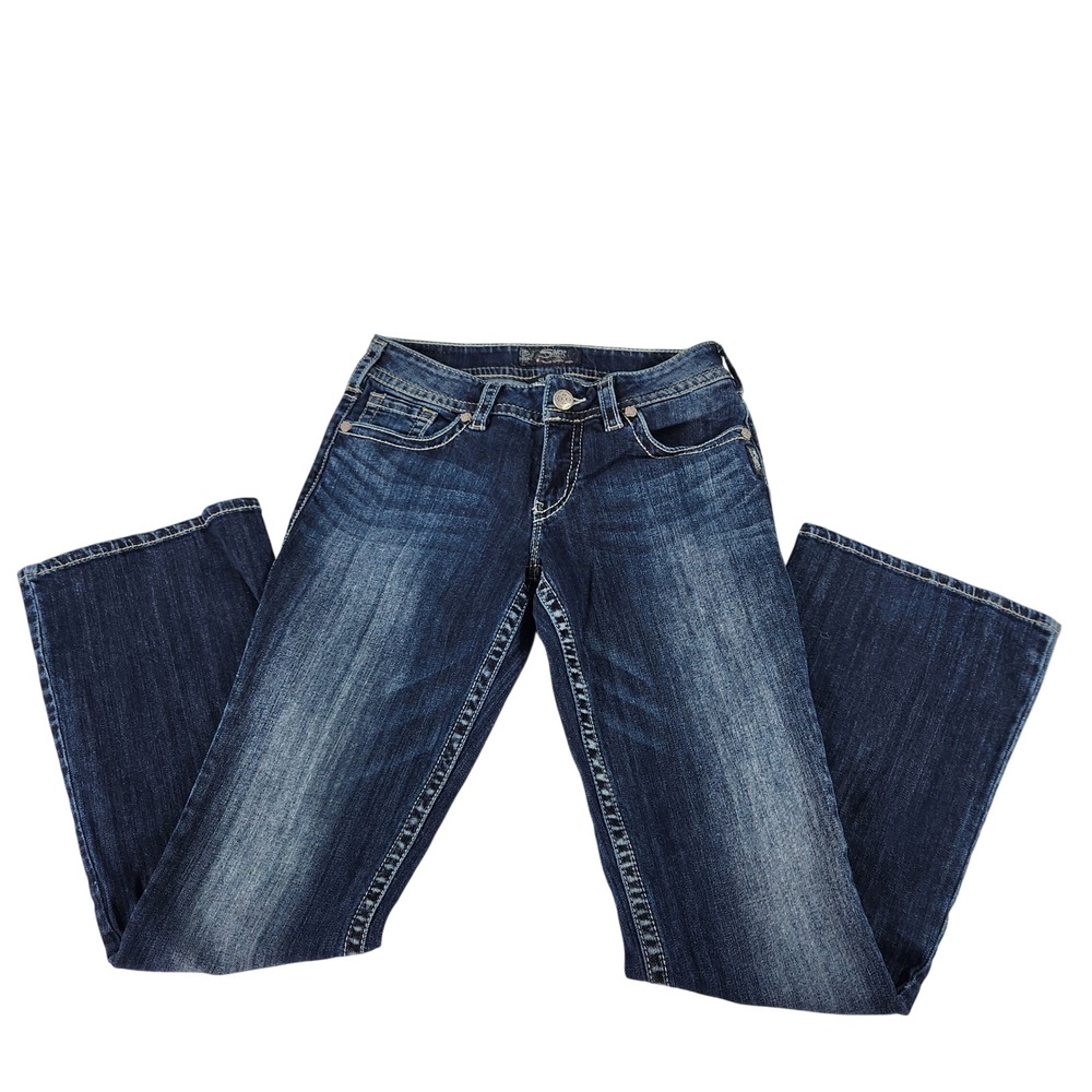 Silver Jeans Co Suki Mid Rise Bootcut Dark Wash Denim Jeans W28 L32 Womens